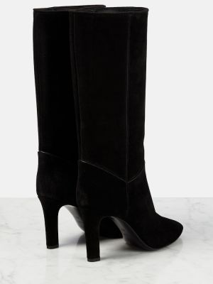 Semišové kotníkové boty Saint Laurent černé