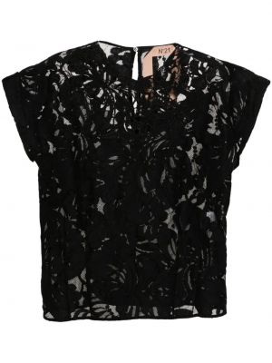 Mežģīņu t-krekls N°21 melns