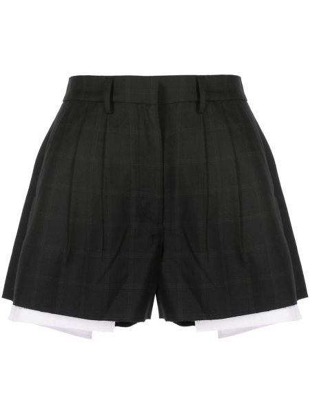 Karierte shorts mit print B+ab schwarz