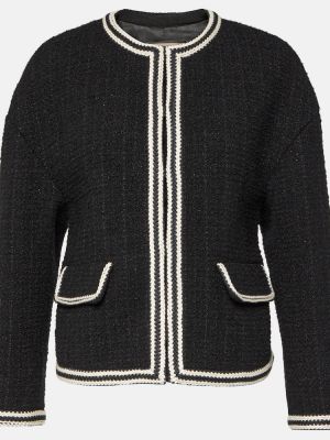 Giacca di lana in tweed Gucci nero