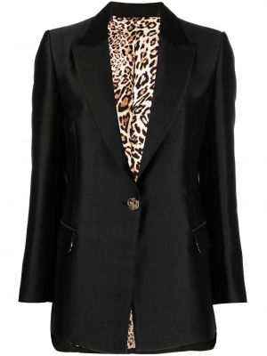 Leopard trykt lang blazer Philipp Plein svart