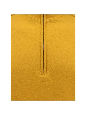 Jersey cuello alto con cremallera de punto con capucha Burberry amarillo