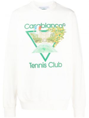 Trykt sweatshirt Casablanca hvit