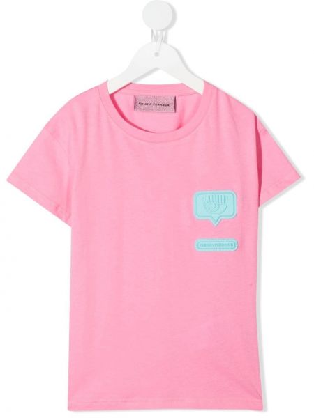T-shirt con scollo tondo Chiara Ferragni rosa