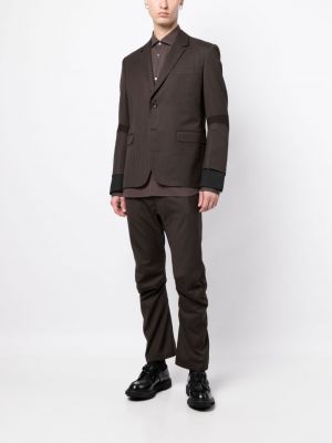 Spodnie w paski z nadrukiem Junya Watanabe Man brązowe