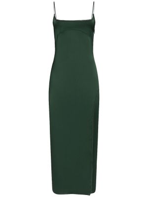 Σατέν μίντι φόρεμα Jacquemus πράσινο