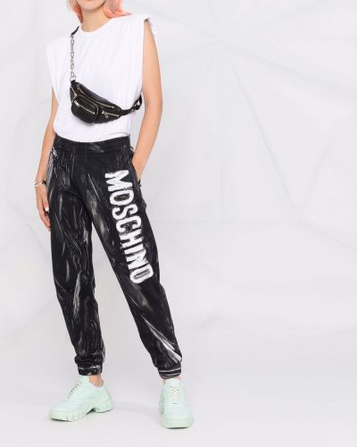 Pantalones de chándal con estampado con estampado abstracto Moschino negro