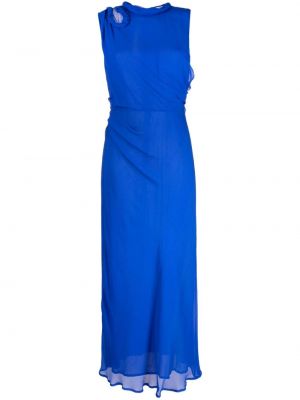Drapované dlouhé šaty Rachel Gilbert modré