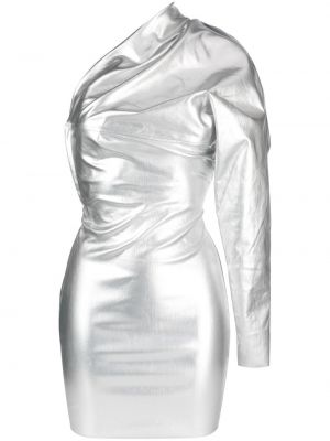 Sukienka długa bawełniane z długim rękawem Rick Owens - srebro