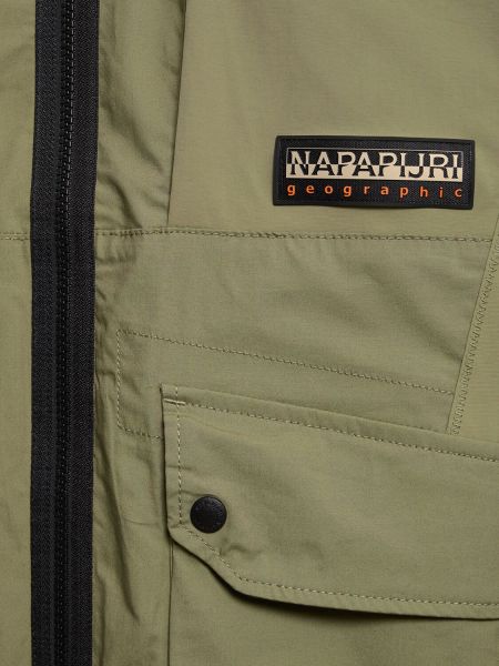 Pamučna jakna s patentnim zatvaračem Napapijri zelena