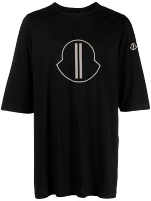 Kokvilnas t-krekls Moncler + Rick Owens melns