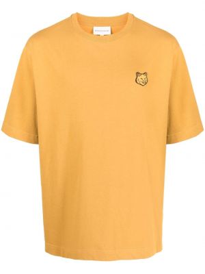 Bavlnené tričko Maison Kitsuné žltá