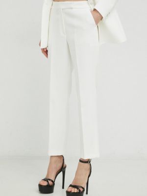 Jednobarevné kalhoty s vysokým pasem Ivy Oak bílé