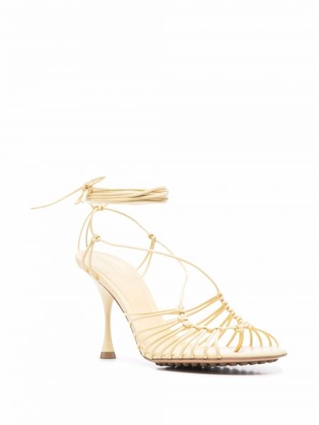 Puntíkaté kožené sandály Bottega Veneta žluté
