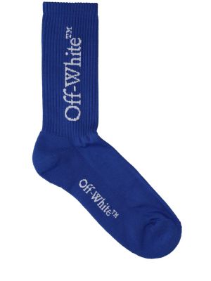 Bavlnené ponožky Off-white modrá