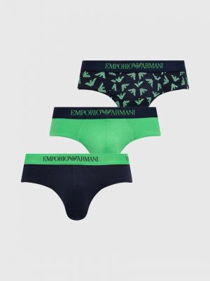 Slipy bawełniane Emporio Armani Underwear zielone