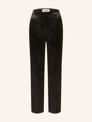 Satynowe proste spodnie Loewe czarne