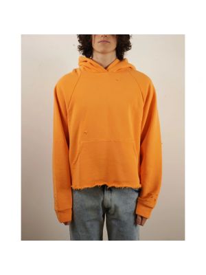 Strick distressed hoodie mit print Liberal Youth Ministry orange