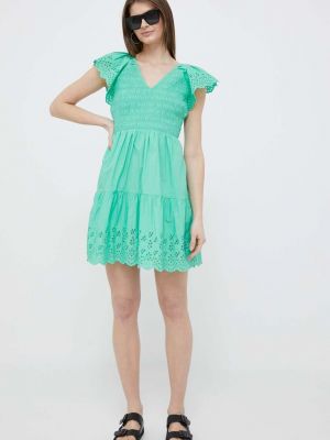 Pamučna mini haljina Gap zelena