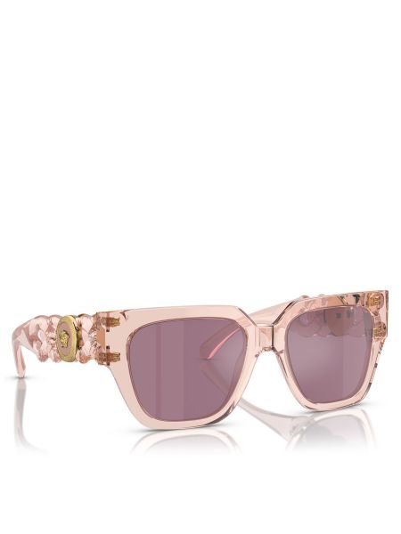 Прозорі окуляри сонцезахисні Versace рожеві