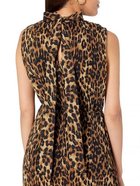 Плиссированное леопардовое платье с принтом Milly
