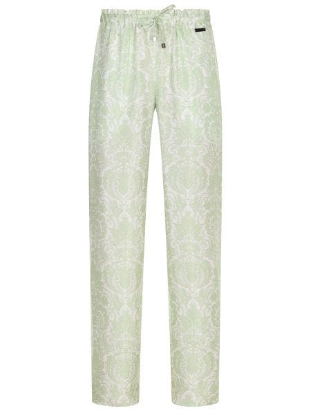 Шелковые прямые брюки Manzoni 24 зеленые
