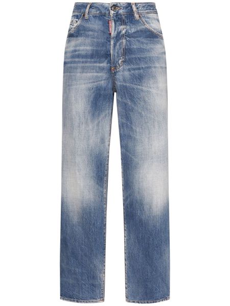 Straight leg-jeans med hög midja Dsquared2 blå