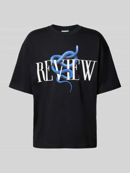 Koszulka z nadrukiem Review czarna