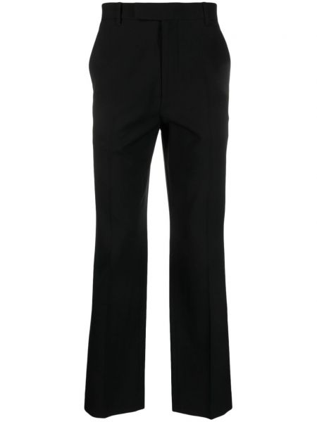 Μάλλινο παντελόνι με ίσιο πόδι The Row μαύρο