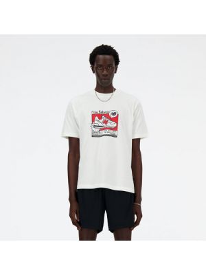 T-shirt de sport en coton New Balance blanc