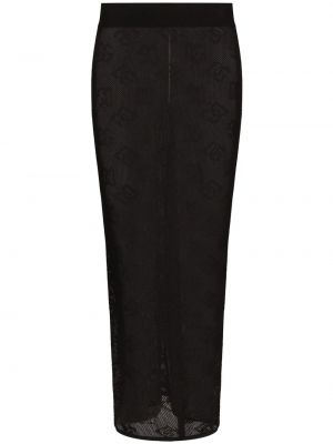 Žakárová midi sukňa Dolce & Gabbana čierna