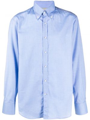 Βαμβακερό πουκάμισο Brunello Cucinelli μπλε