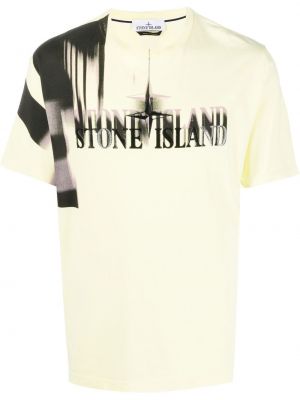 Trykt t-skjorte Stone Island gul