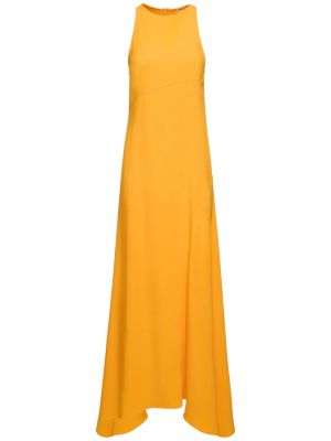 Viskózové dlouhé šaty Jil Sander oranžové