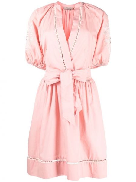Платье с вышивкой Twinset, розовое
