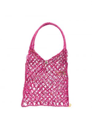Shopper kabelka s korálky Made For A Woman růžová