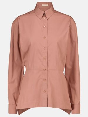Peplum bavlněná košile Alaã¯a růžová