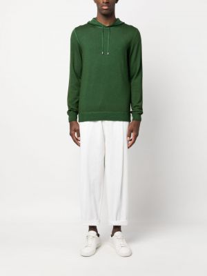 Vilnonis džemperis su gobtuvu Moorer žalia