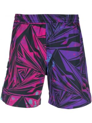 Pantaloni scurți cu imagine cu imprimeu geometric Aries violet
