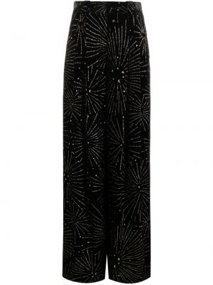 Aksamitne spodnie z kryształkami Blazé Milano czarne