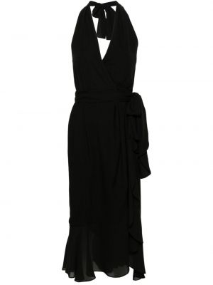 Копринена коктейлна рокля Moschino черно