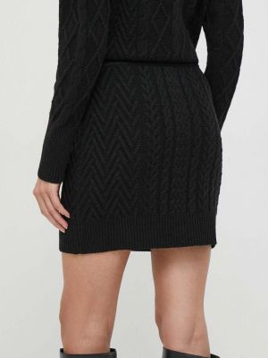 Vlněné mini sukně Sisley černé