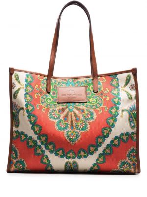 Paisley trykt shoppingbag Etro oransje