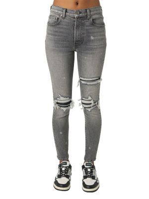 Skinny džíny s oděrkami Amiri šedé