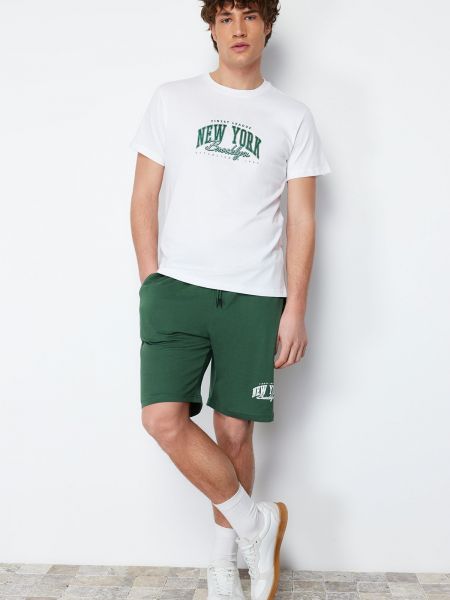 Pletena pidžama s printom Trendyol zelena