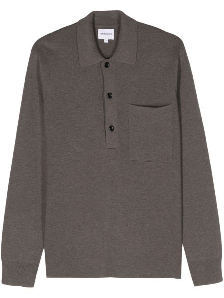 Strick poloshirt Norse Projects grau