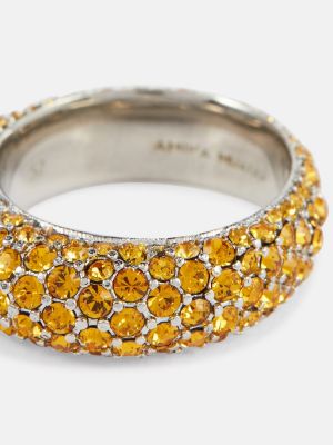 Prsten s kristalima Amina Muaddi srebrena