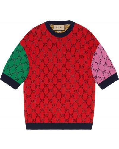 Jersey manga corta de tela jersey Gucci rojo