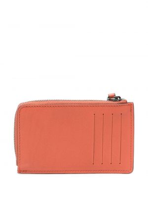 Kožená peněženka Longchamp oranžová