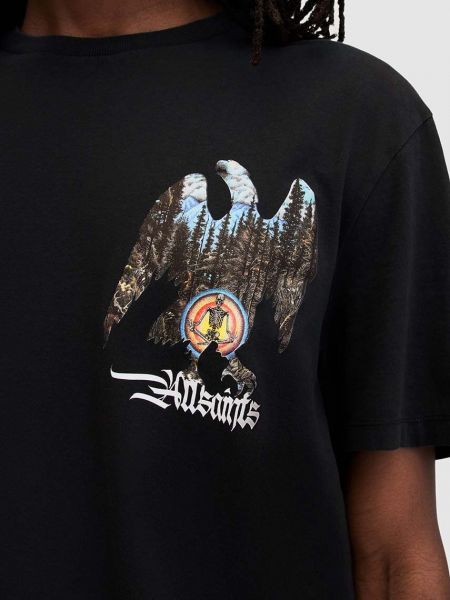 Bombažna majica Allsaints črna